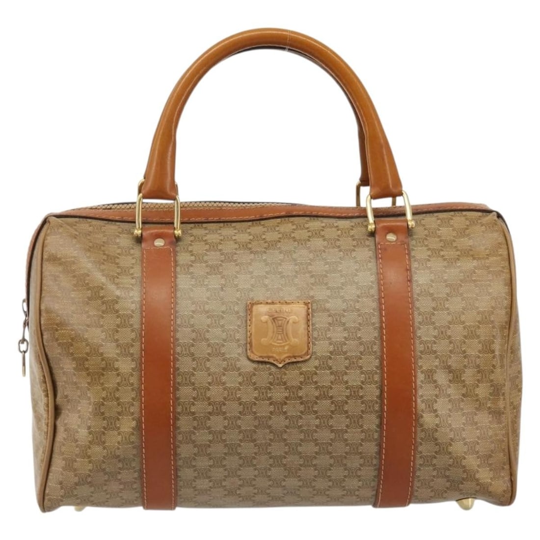 Celine Macadam Beige Canvas Leather Handbag (1 of 18)