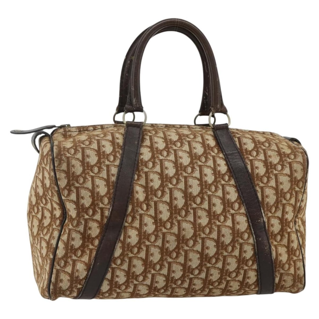 Christian Dior Trotter canvas unisex handbag: Christian Dior Trotter canvas unisex handbag This Christian Dior Vintage Trotter Handbag features the iconic canvas design in brown, crafted for unisex use. Made in France, the bag shows surface wear 