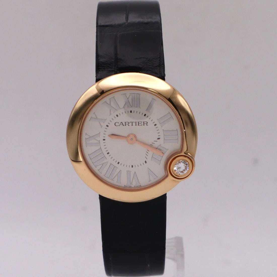 Cartier Ballon Bleu 30mm Rose Gold Diamond Quartz Women's Wristwatch (1 of 4)