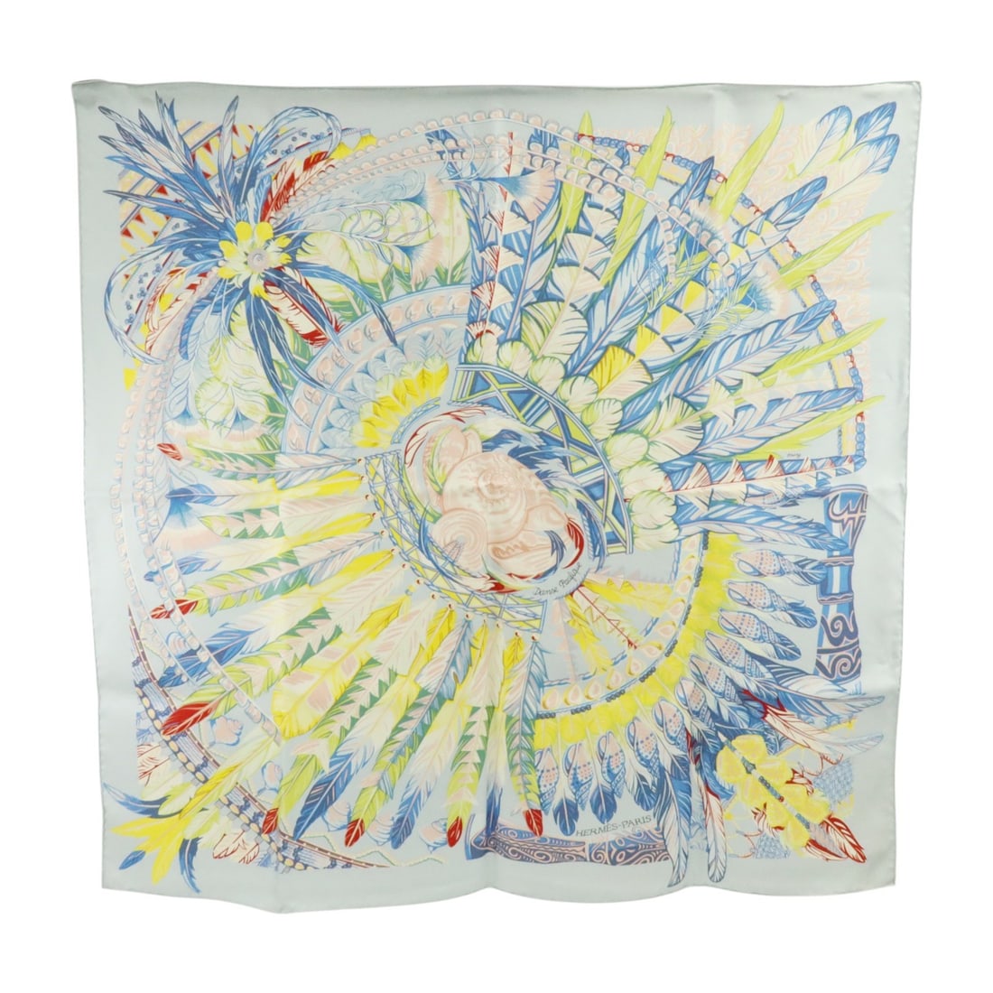 Hermes 90x90cm Silk Scarf for Women Blue Pink Green Multicolor (1 of 10)
