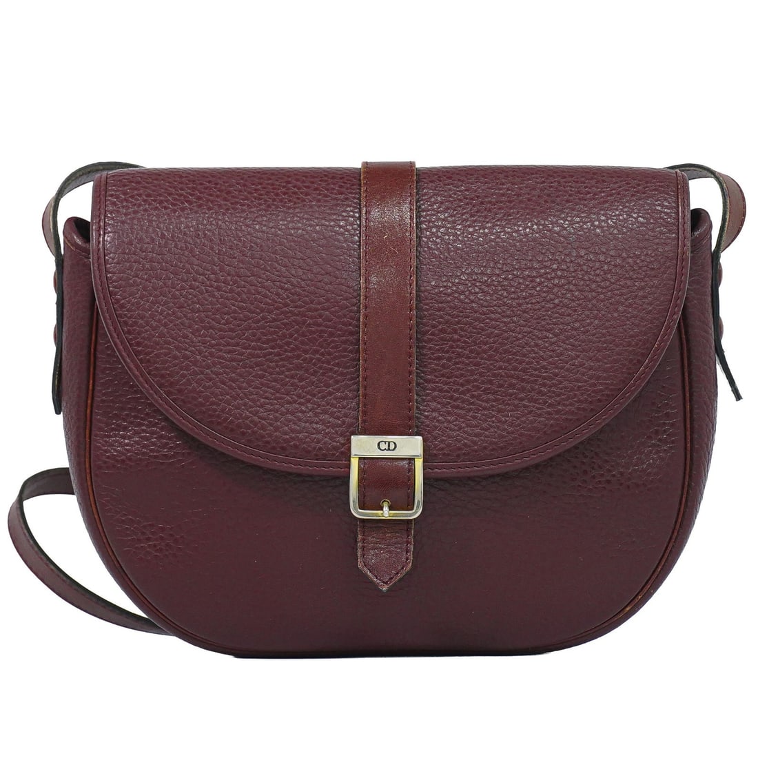 Christian Dior Vintage CD Flap Burgundy Leather Handbag: Christian Dior Vintage CD Flap Burgundy Leather Handbag Vintage Christian Dior CD Flap bag in burgundy leather. This women's bag is made in France and remains in good condition with visible signs of u