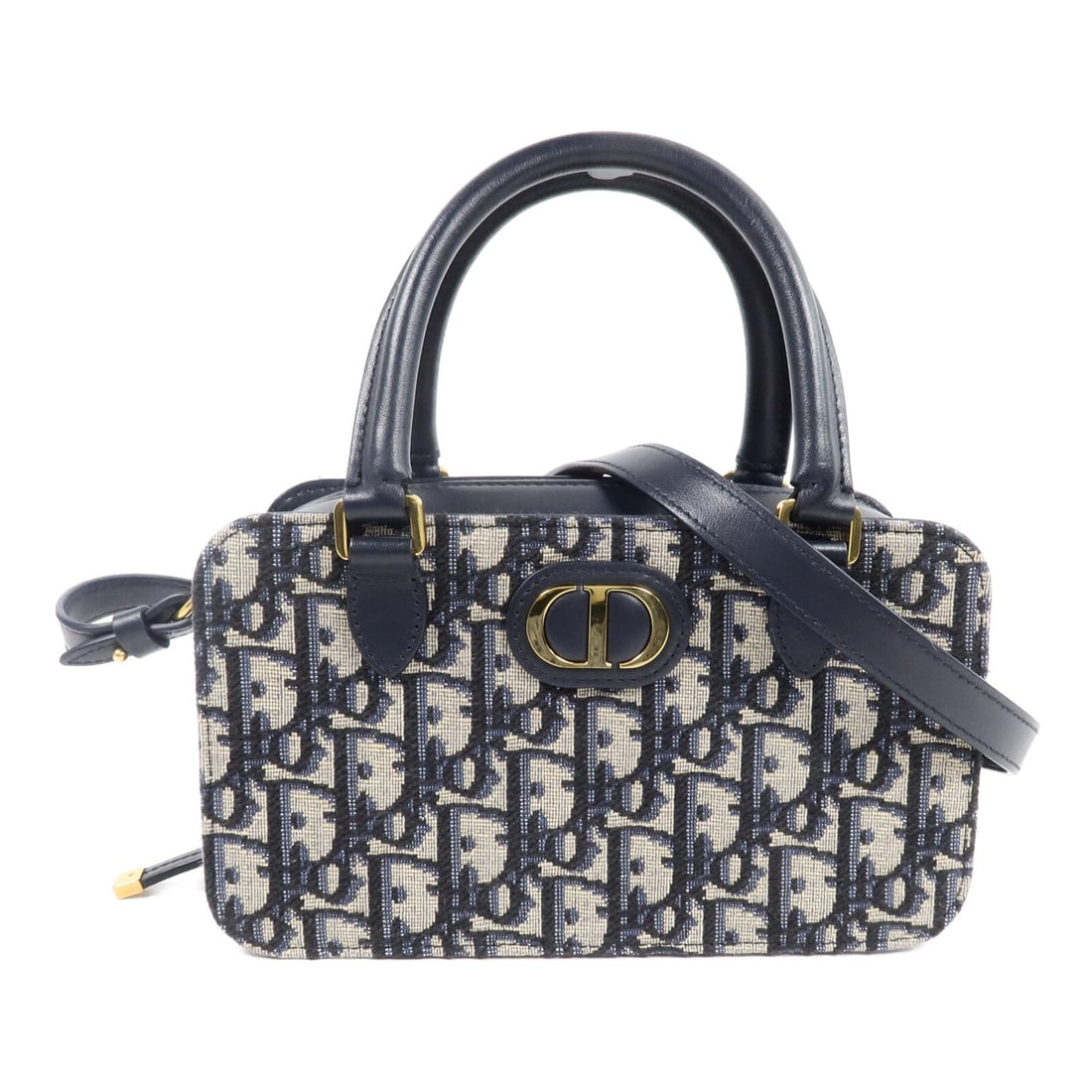 Dior 30 Montaigne Doctor Mini 2way Shoulder Bag Navy Canvas Mirror: Dior 30 Montaigne Doctor Mini 2way Shoulder Bag Navy Canvas Mirror Christian Dior 30 Montaigne Doctor Mini 2-way shoulder bag in navy canvas with CD GHW. This women's bag features a structured mini si