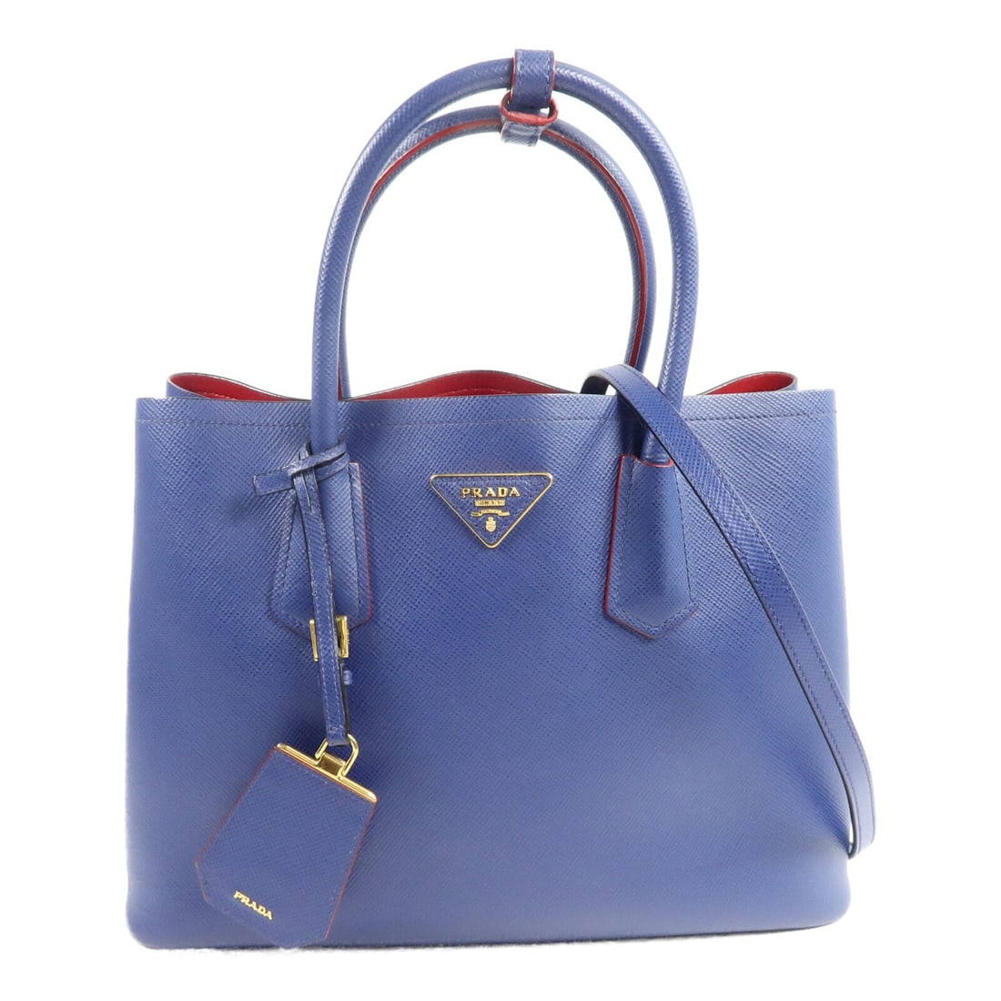 Prada 1BG775 Saffiano Leather 2 Way Shoulder Bag Blue (1 of 14)
