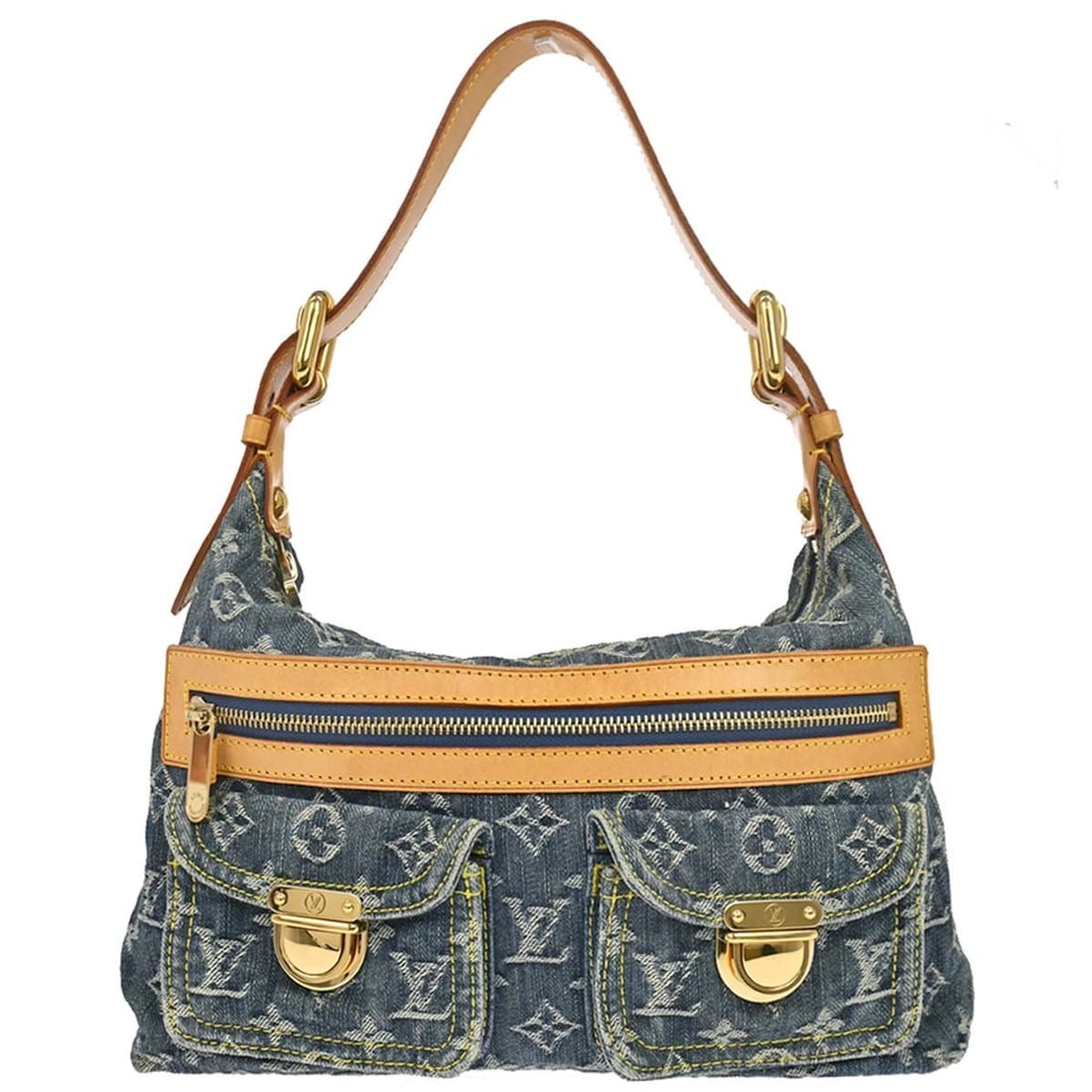 Louis Vuitton Baggy PM Blue Monogram Denim Shoulder Bag M95049 (1 of 15)