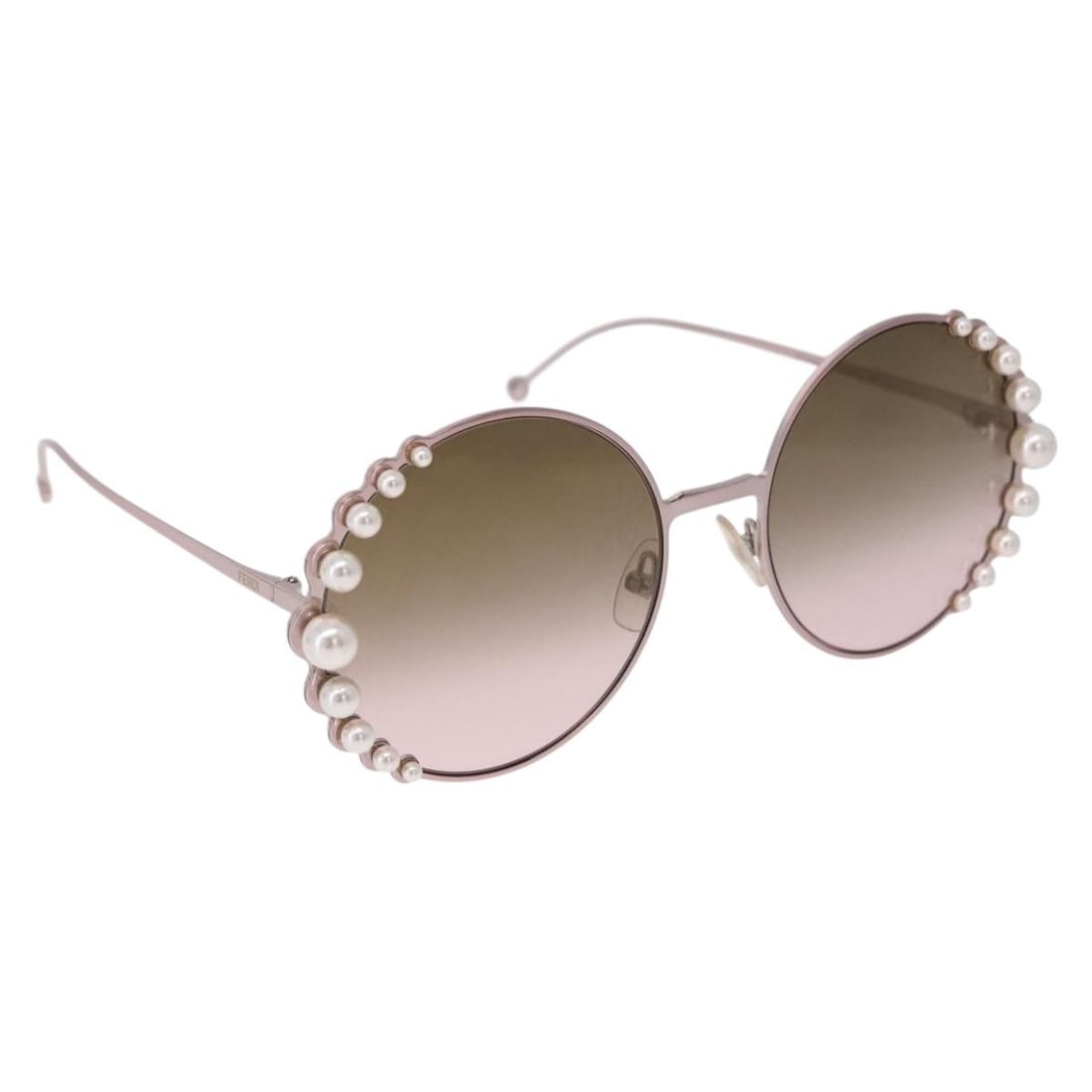 FENDI Metal Sunglasses Pink Gold Tone with Case: FENDI Metal Sunglasses Pink Gold Tone with Case FENDI women's sunglasses in metal with a pink and gold color combination. Made in Italy, this item includes a sunglass case. Condition is AB Very Good, 