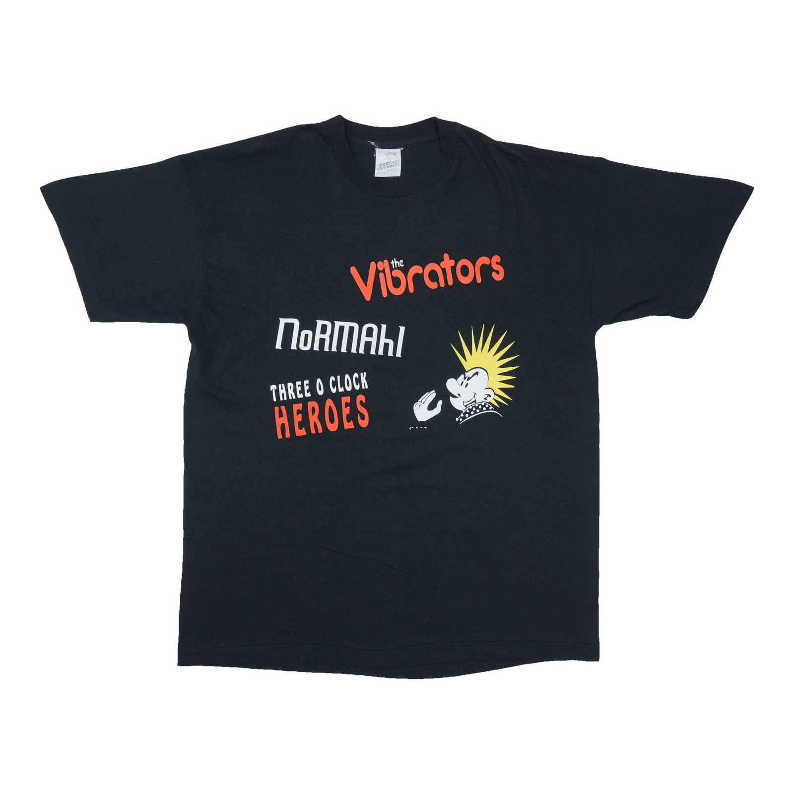 Vintage 1995 The Vibrators tour T shirt black cotton poly: Vintage 1995 The Vibrators tour T shirt black cotton poly Original vintage 1995 Vibrators Post-Punk Power Package Tour shirt in black. This rare tee is described as a true vintage piece, not a modern 