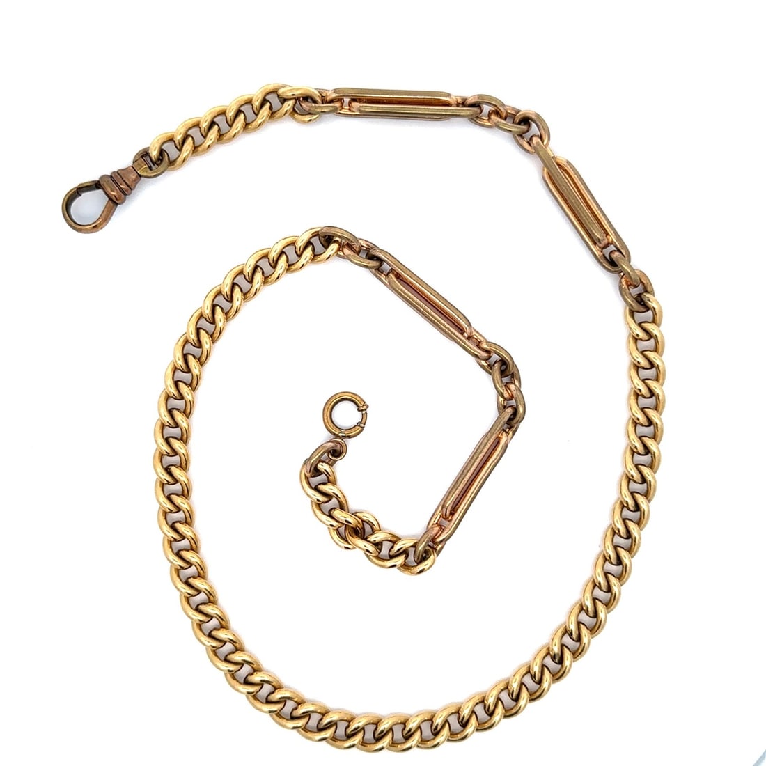 Unbranded 20in Gold Filled Chain Necklace Curb and Oval Links: Unbranded 20in Gold Filled Chain Necklace Curb and Oval Links Vintage unisex chain necklace in yellow gold filled metal with an interlocking oval and curb link design. This pre-owned piece shows some 