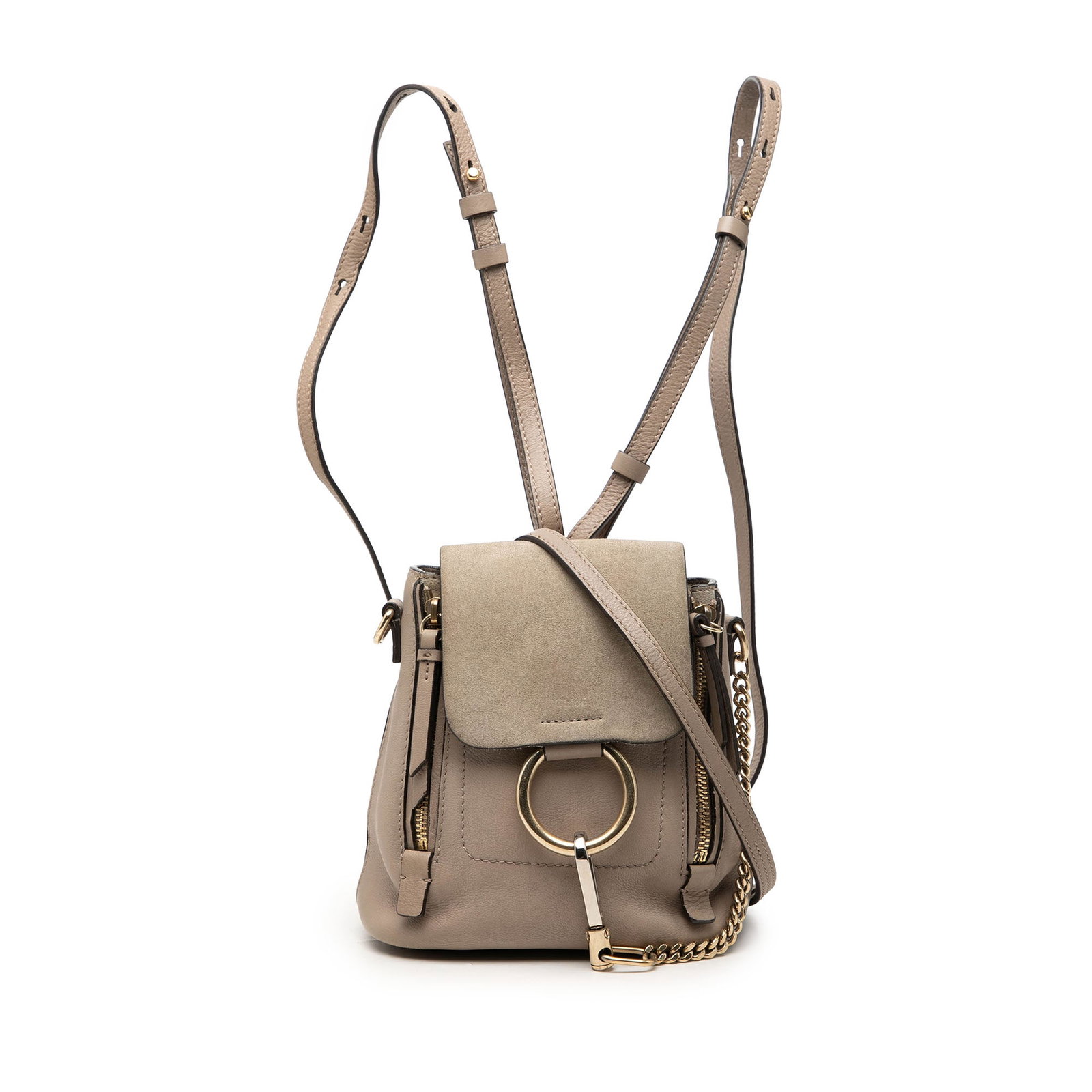 Chloe Faye Mini Backpack Brown Calfskin Suede Leather (1 of 7)