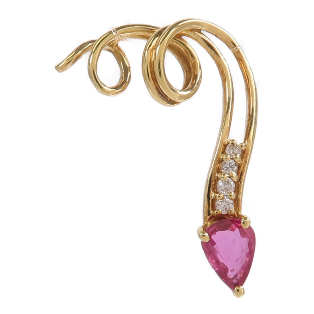 18K Yellow Gold Ruby Diamond Pendant Top for Women (1 of 6)