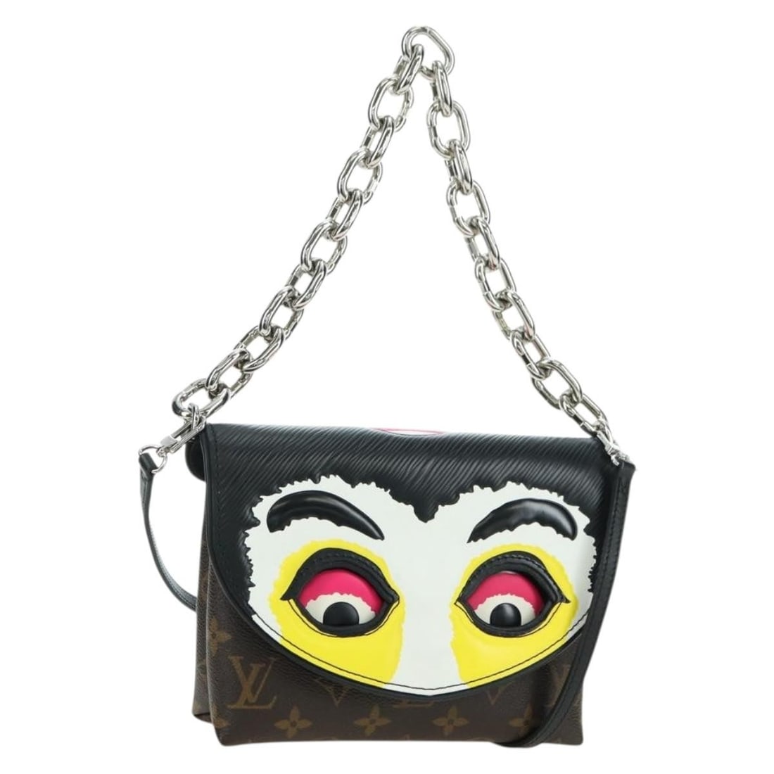 Louis Vuitton M43532 Kabuki Mask Pochette Shoulder Bag Monogram Canvas: Louis Vuitton M43532 Kabuki Mask Pochette Shoulder Bag Monogram Canvas Louis Vuitton Yamamoto Hirosai Pochette Kabuki Mask shoulder bag in Monogram canvas. Made in France, this women's bag includes th