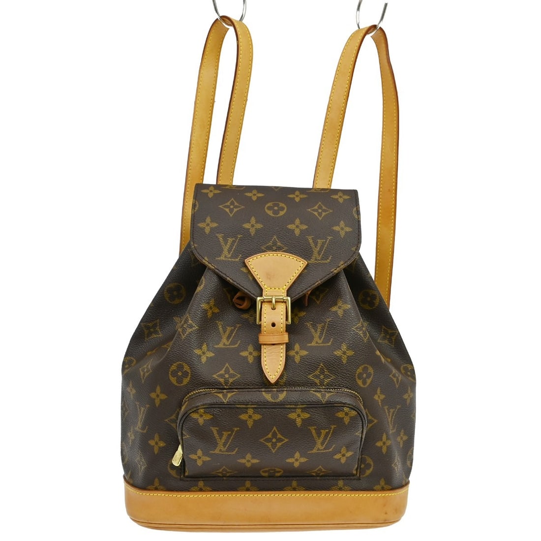 Louis Vuitton M51136 Montsouris MM Monogram Canvas Backpack: Louis Vuitton M51136 Montsouris MM Monogram Canvas Backpack Vintage Louis Vuitton Montsouris MM backpack bag in brown monogram canvas with leather trim. This medium backpack features a flap buckle and