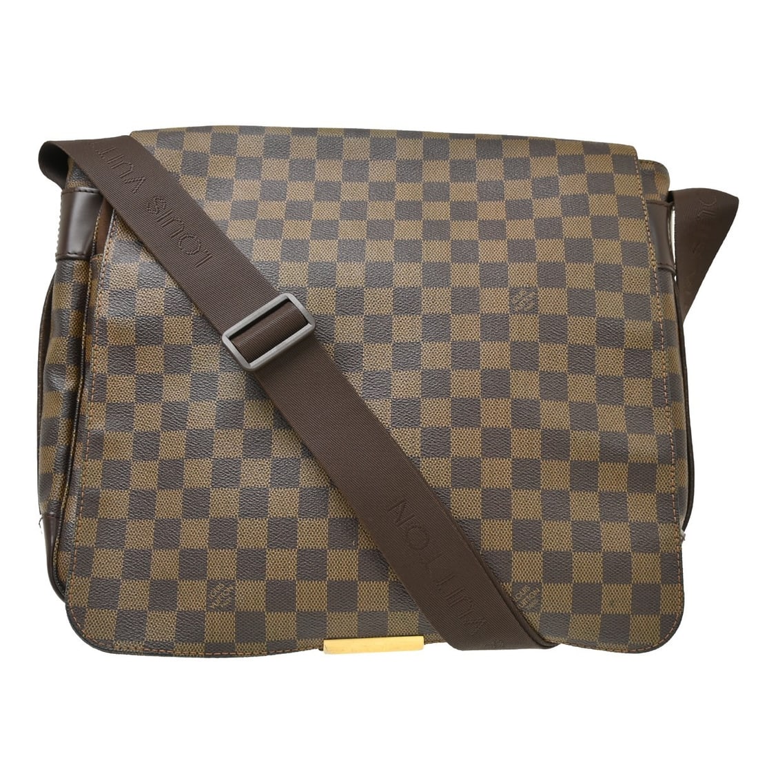 Louis Vuitton Bastille Messenger Bag Damier Ebene N45258: Louis Vuitton Bastille Messenger Bag Damier Ebene N45258 Vintage Louis Vuitton Bastille shoulder bag in Damier canvas and leather with a brown check pattern and flap closure. This women's messenger-st