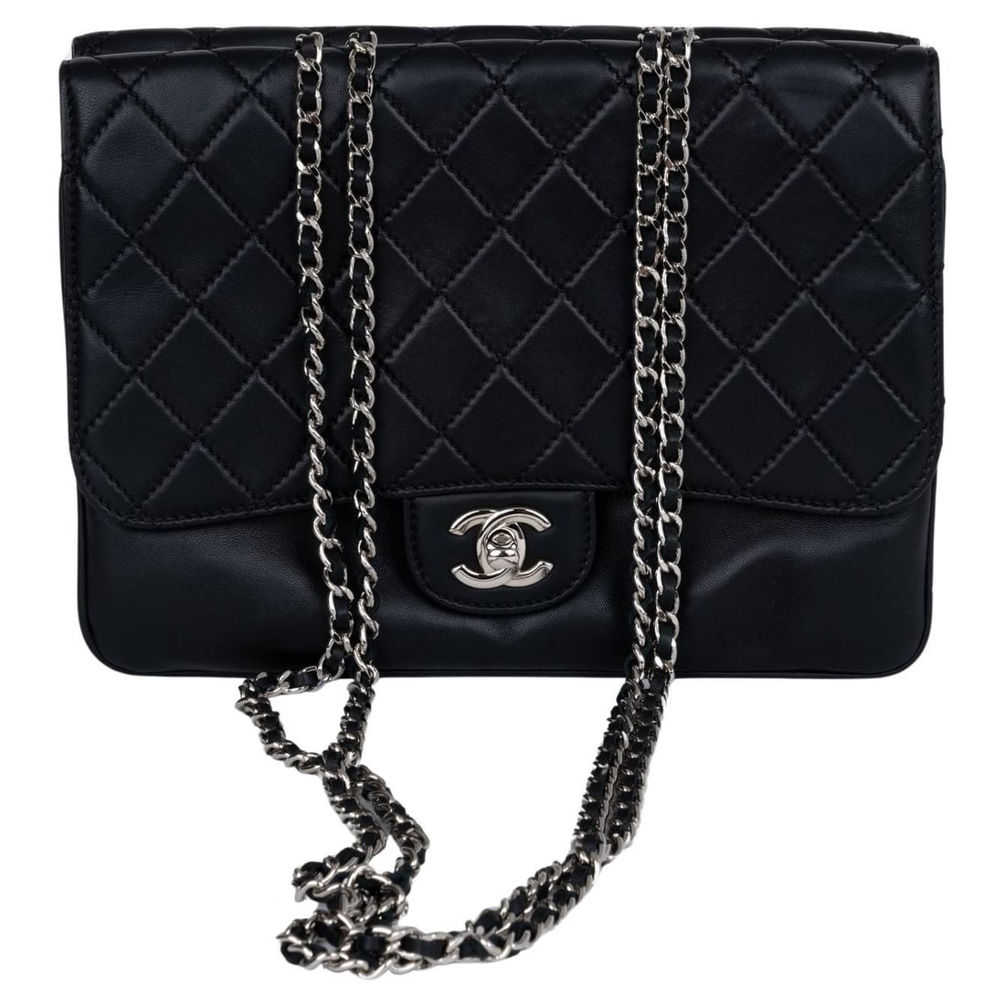 Chanel Black Butter Lambskin Double Sided Shoulder Bag with Silver Hardware (1 of 6)