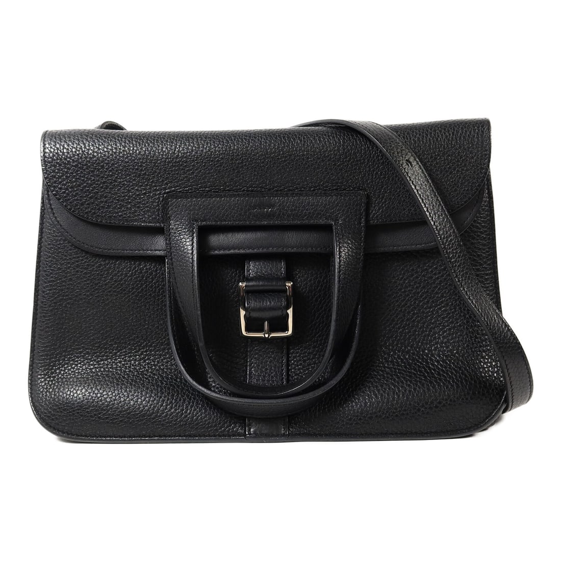 Hermes Halzan 31 2 Way Shoulder Bag Noir Taurillon Clemence PHW (1 of 15)