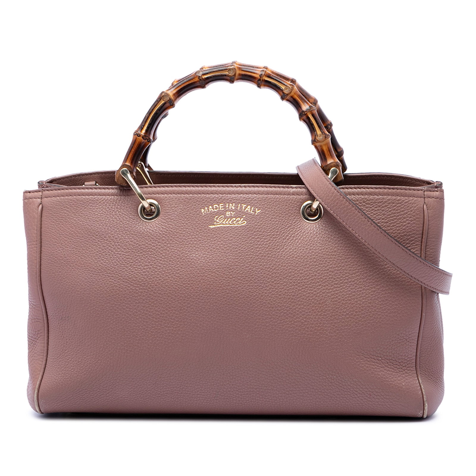 Gucci Bamboo Shopper Medium Pink Leather Satchel Bag (1 of 6)