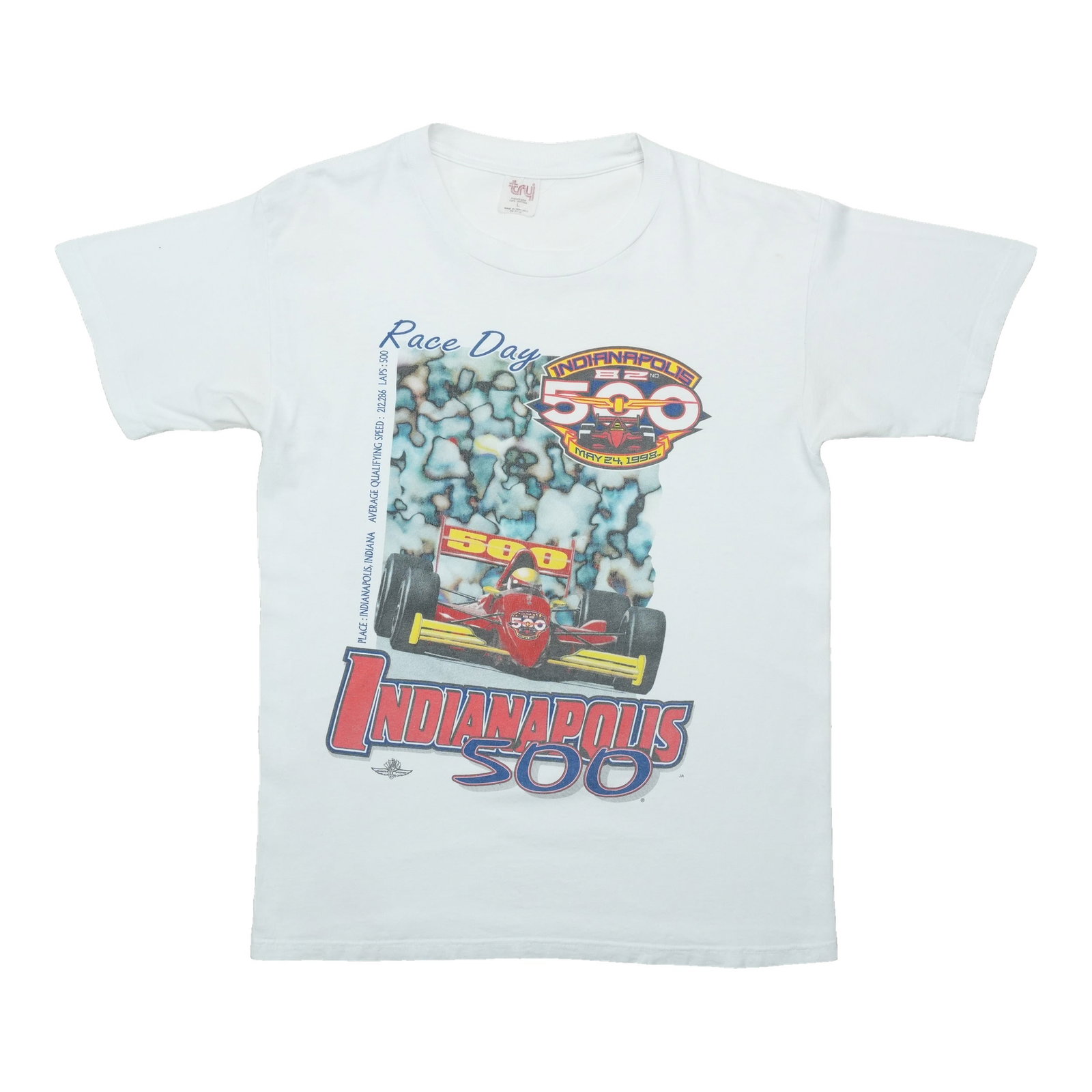 Vintage Indianapolis 500 Race Day T Shirt Large White (1 of 5)