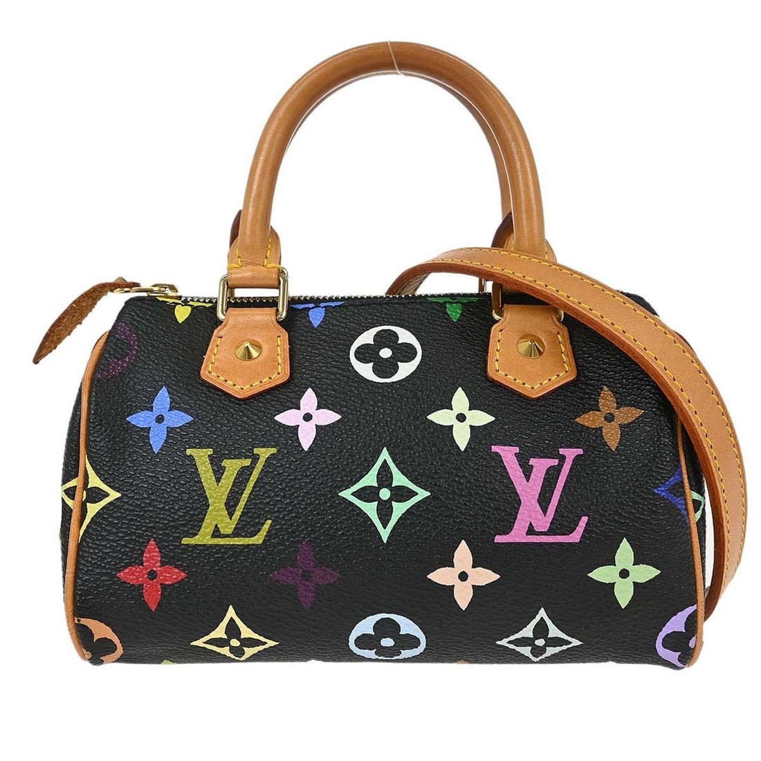 Louis Vuitton Mini Speedy Black Monogram Multicolor Handbag M92644 (1 of 15)