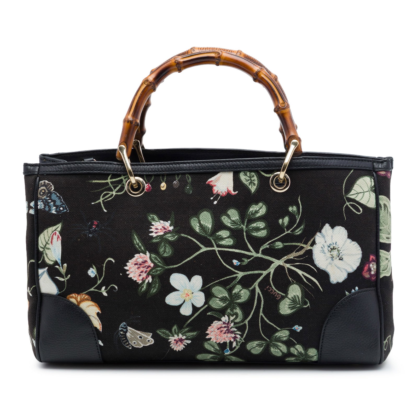 Gucci Flora Knight Bamboo Shopper Medium Canvas Satchel (1 of 6)