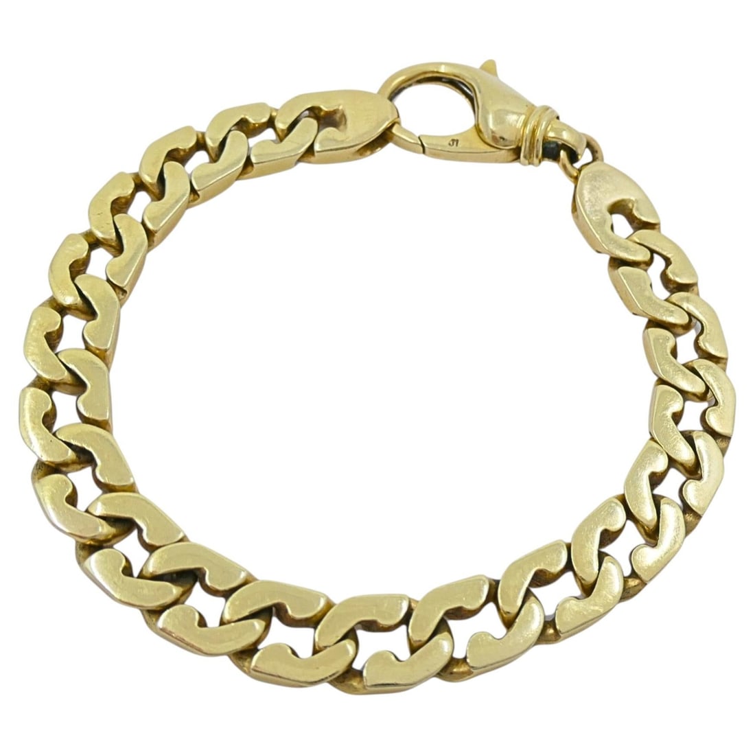 Italian 14K Gold Curb Link Bracelet 8 In (1 of 9)