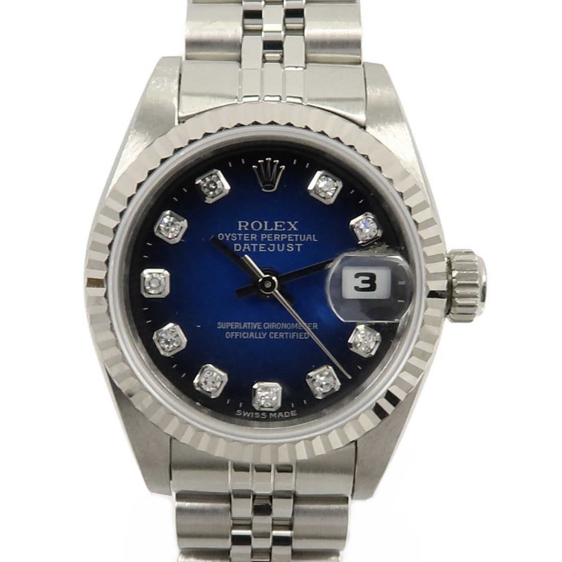 Rolex 69174G Lady-Datejust automatic ladies watch blue steel 18K white gold (1 of 10)
