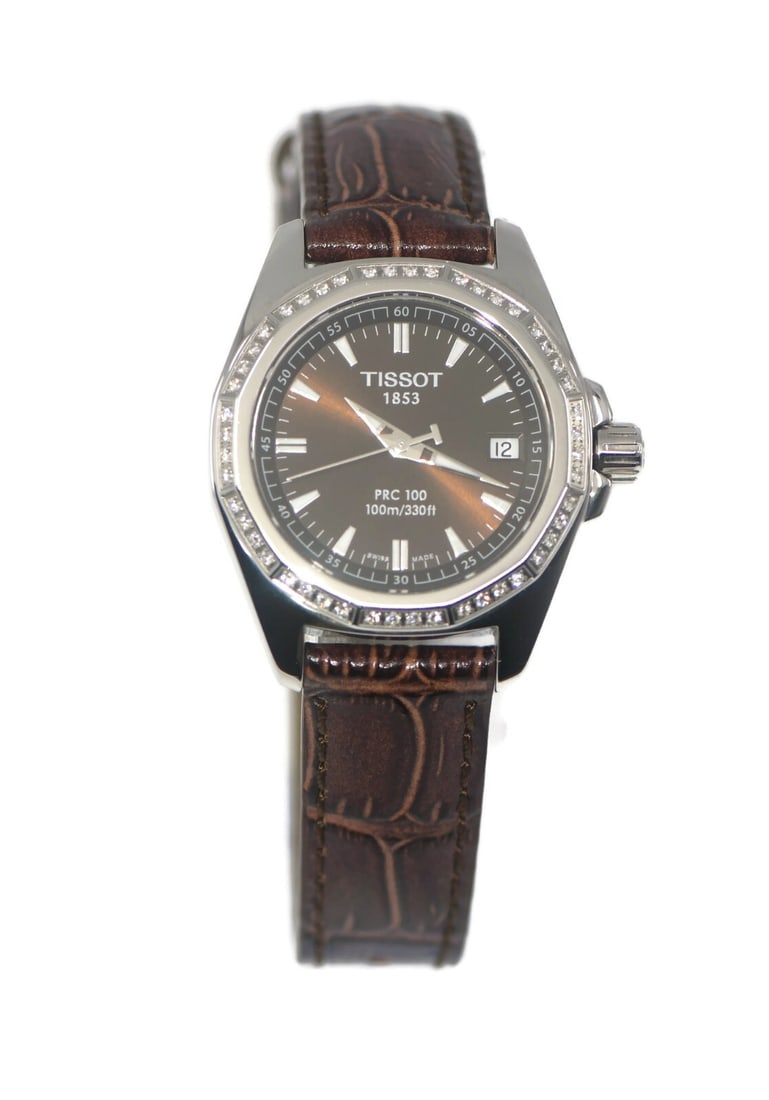 Tissot T-Sport Diamond Bezel Stainless Steel Watch T22.1.111.1 with Box and Papers: Tissot T-Sport Diamond Bezel Stainless Steel Watch T22.1.111.1 with Box and Papers Introducing the Tissot T-Sport Diamond Stainless Steel Watch, model T22.1.111.1. This exquisite wristwatch features a