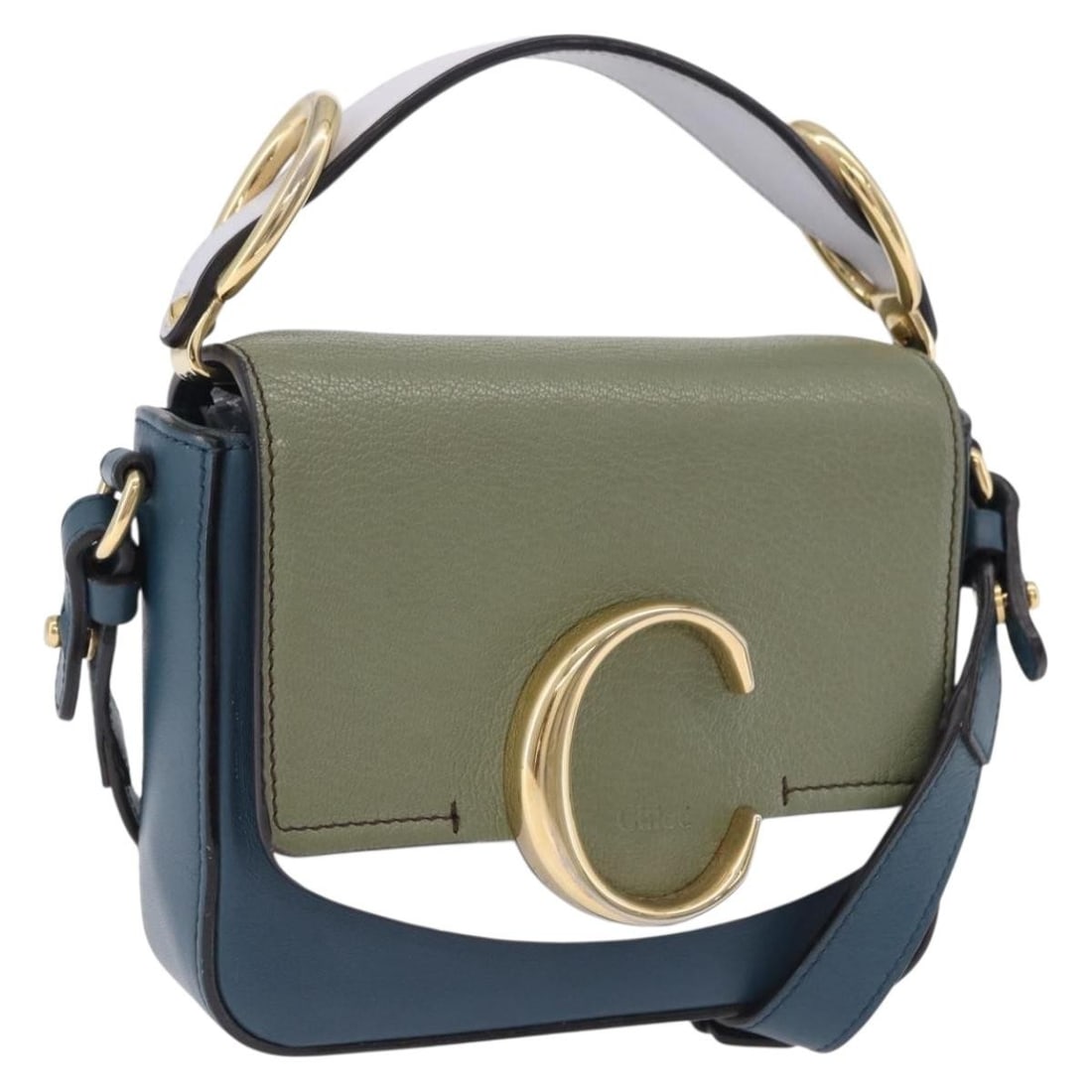 Chloe C Blue Leather Shoulder Bag Gold Tone Womens: Chloe C Blue Leather Shoulder Bag Gold Tone Womens Authentic Chloe C shoulder bag in blue leather with gold-tone accents. This women's shoulder bag is made in Italy and includes only the item shown; t