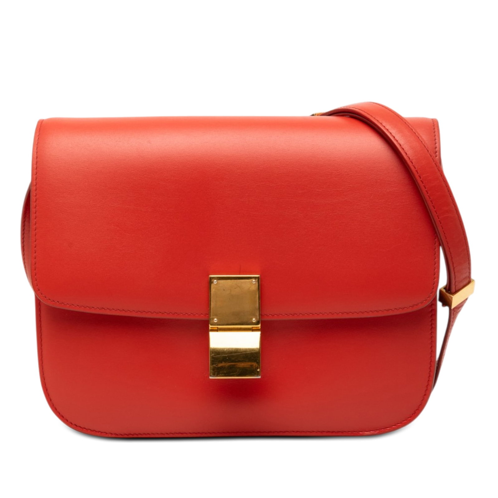 Celine Classic Box Medium Calfskin Crossbody Bag Orange (1 of 7)