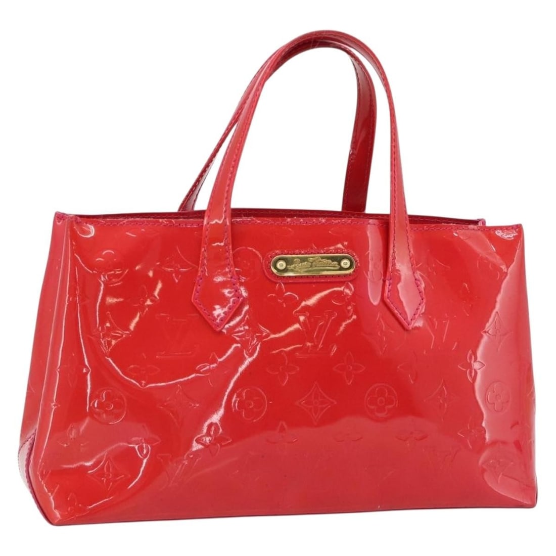 Louis Vuitton Wilshire PM Rose Pop Vernis Patent Leather Handbag M93643: Louis Vuitton Wilshire PM Rose Pop Vernis Patent Leather Handbag M93643 Louis Vuitton Monogram Vernis Wilshire PM handbag in Rose Pop, made in France from patent leather. This women's handbag measures