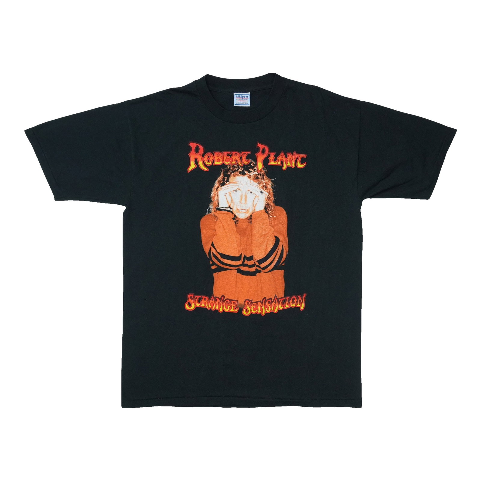 Vintage 2001 Robert Plant Strange Sensation Black Cotton T Shirt XL: Vintage 2001 Robert Plant Strange Sensation Black Cotton T Shirt XL Original vintage 2001 Robert Plant Strange Sensation Tour shirt. This is a true vintage shirt, not a modern reproduction. The shirt 