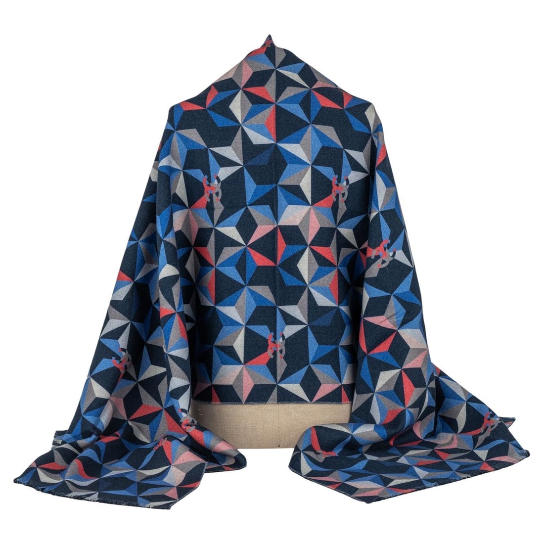 Chanel Cashmere Shawl Multicolor Geometric Design Italy 28x76: Chanel Cashmere Shawl Multicolor Geometric Design Italy 28x76 Experience the luxury of this Chanel Cashmere Shawl, featuring a vibrant geometric design in multicolor. Measuring 28 inches in height and