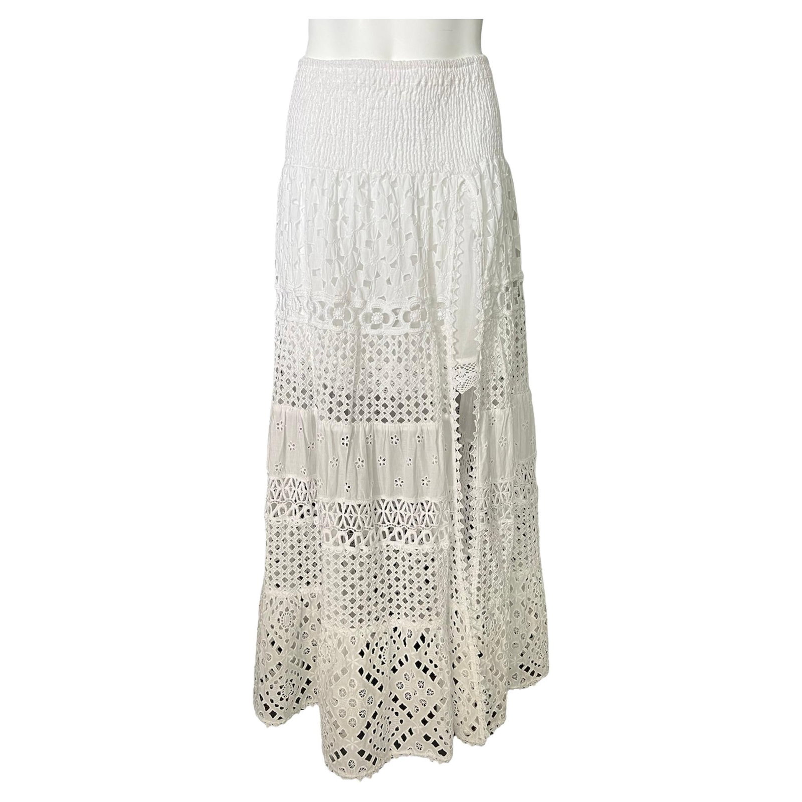 Floor Length Cotton Skirt by Temptation Positono in White (1 of 10)