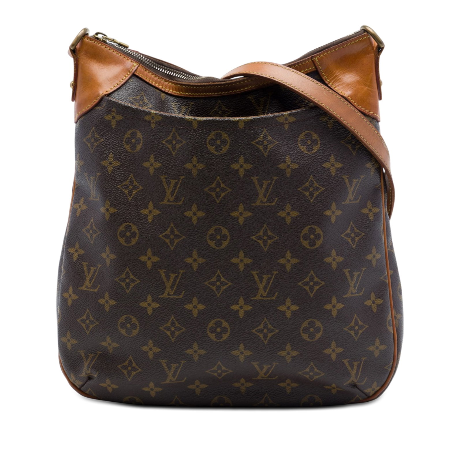 Louis Vuitton Odeon MM Monogram Canvas Crossbody Bag: Louis Vuitton Odeon MM Monogram Canvas Crossbody Bag Louis Vuitton Monogram Odeon MM bag in brown monogram canvas with vachetta leather trim. It features an exterior front slip pocket, an adjustable f