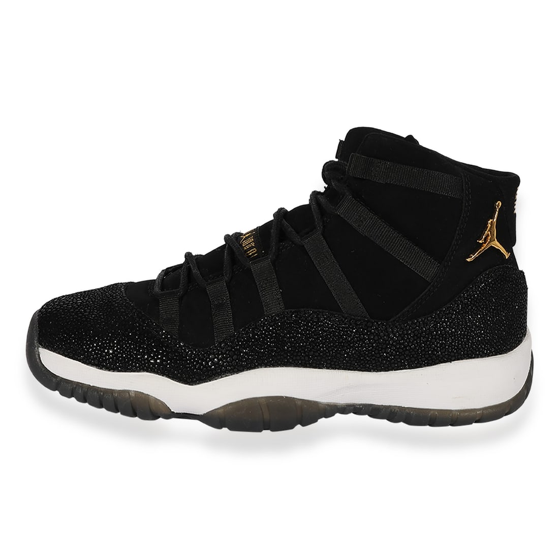 Air Jordan 11 Retro Premium GS Heiress Black Gold Sneakers Women's 6: Air Jordan 11 Retro Premium GS Heiress Black Gold Sneakers Women's 6 The Air Jordan 11 Retro Premium GS 'Heiress' is a stylish basketball sneaker designed for women. This model features a sleek black 
