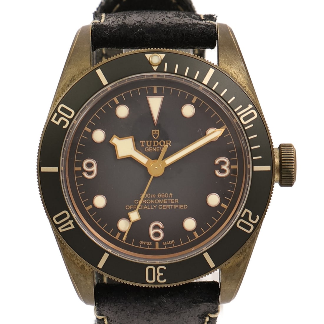 TUDOR 79250BA Black Bay Bronze mens automatic wristwatch: TUDOR 79250BA Black Bay Bronze mens automatic wristwatch TUDOR Black Bay Bronze automatic wristwatch, model 79250BA, with a black dial and bronze case. This men's watch features automatic winding, dat