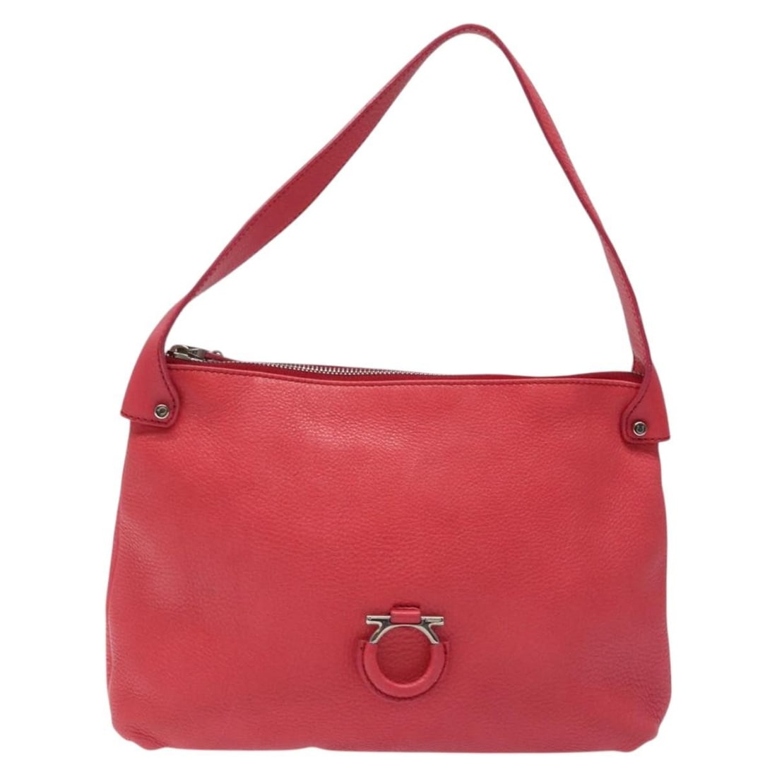 Pink Leather Handbag Salvatore Ferragamo Gancini 27cm (1 of 18)