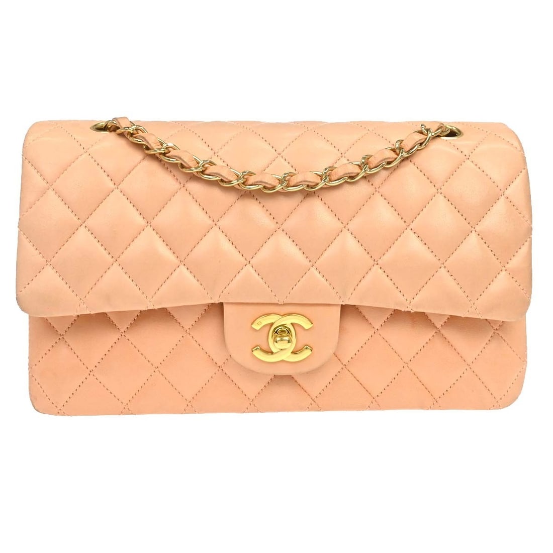 Chanel Timeless Classic Double Flap Pink Leather Handbag (1 of 13)