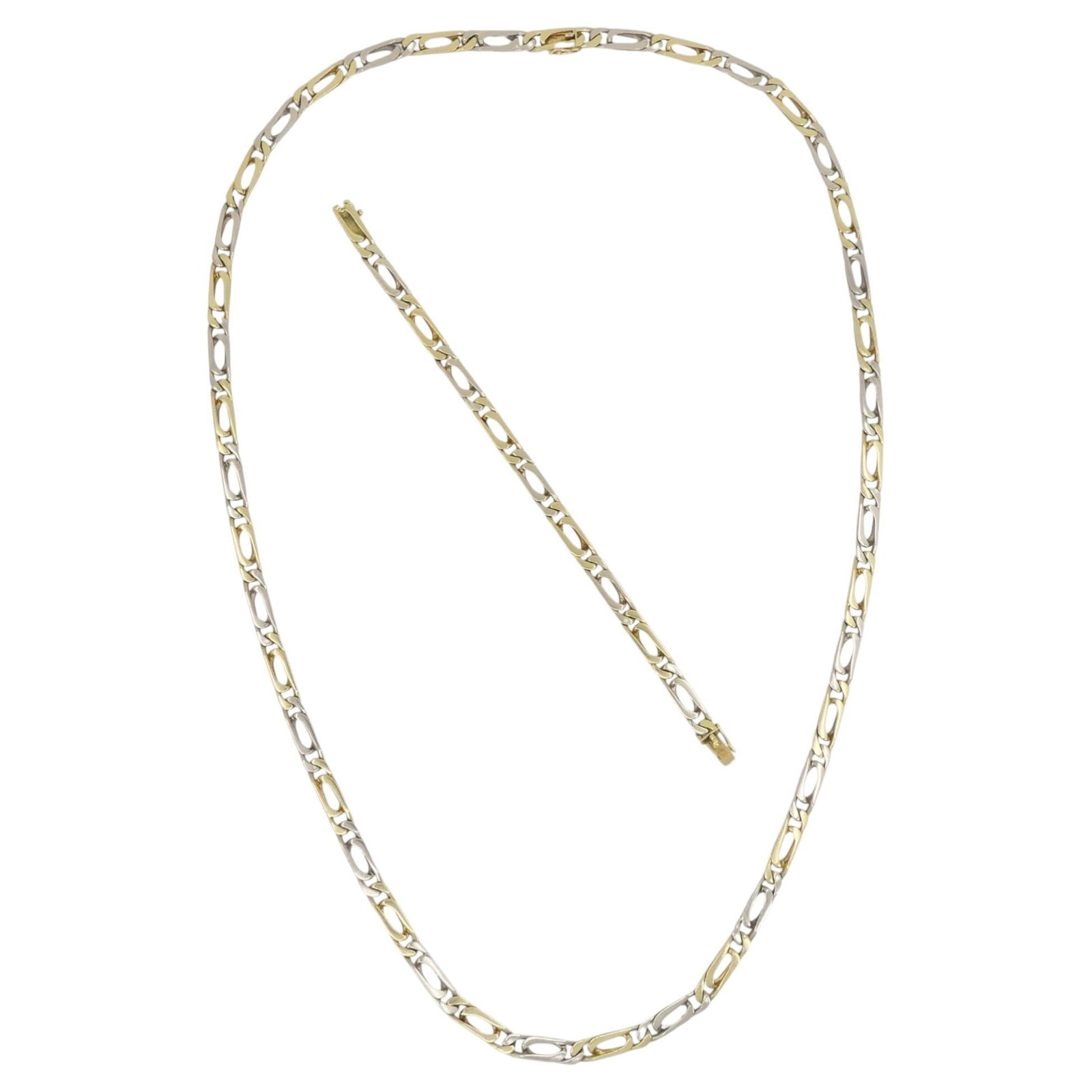Van Cleef and Arpels Convertible 18k Two Tone Gold Necklace Bracelet: Van Cleef and Arpels Convertible 18k Two Tone Gold Necklace Bracelet Vintage Van Cleef & Arpels convertible necklace and bracelet crafted in two-tone 18k gold, circa 1980s. It features a distinctive o