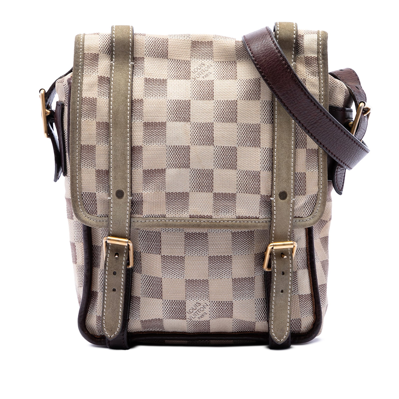 Louis Vuitton Damier Lune Trotteur Crossbody Messenger Bag: Louis Vuitton Damier Lune Trotteur Crossbody Messenger Bag Louis Vuitton Damier Lune Trotteur messenger bag with a damier canvas body, adjustable flat leather strap, flap with buckle closures, and an 