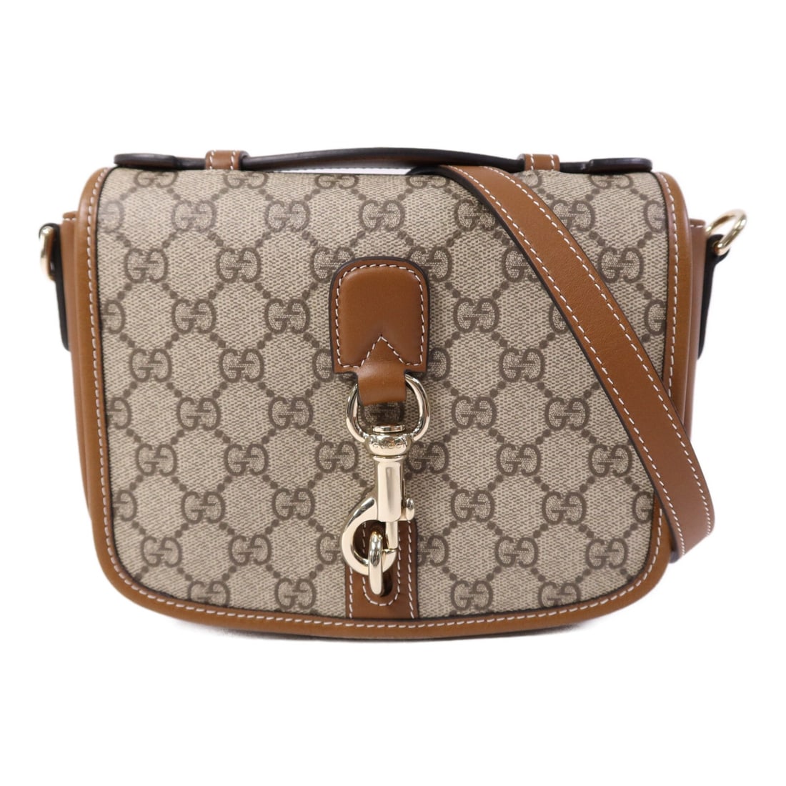 Gucci 815211 GG Emblem Mini 2 Way Shoulder Bag Brown Coated Canvas (1 of 15)
