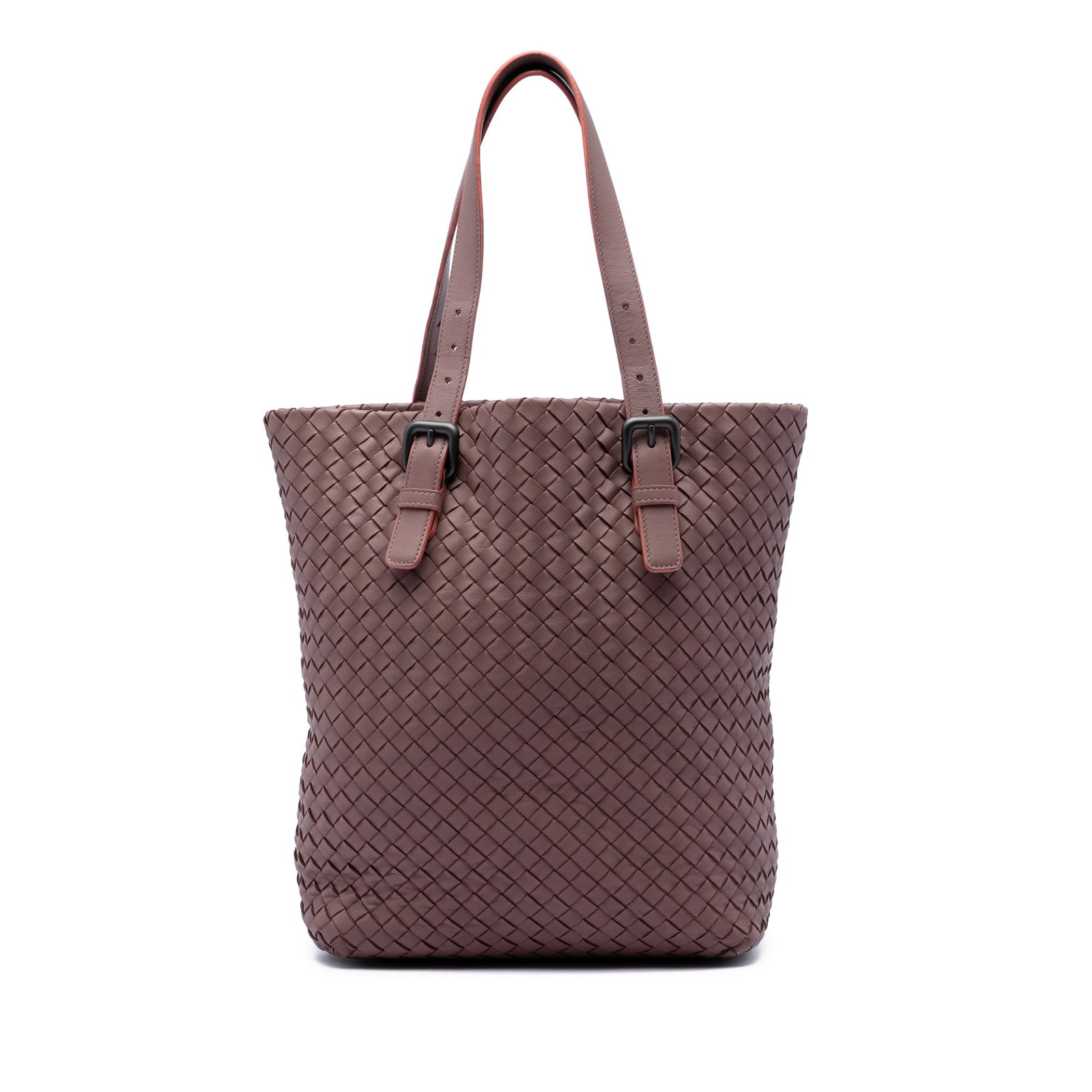 Pink Leather Tote Bottega Veneta Nappa Intrecciato: Pink Leather Tote Bottega Veneta Nappa Intrecciato Bottega Veneta Nappa Intrecciato Tote in pink leather with the brand's signature woven construction. This tote features adjustable flat leather handl