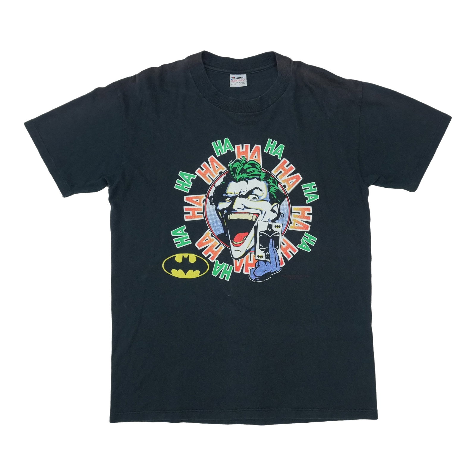 Black 1989 Batman Joker Ha Ha Vintage Cotton Shirt Large (1 of 4)