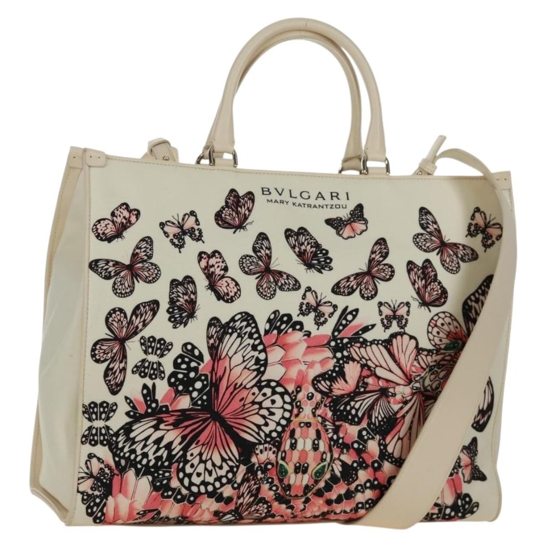 BVLGARI Mary Katrantzou 2way canvas handbag white gold (1 of 18)