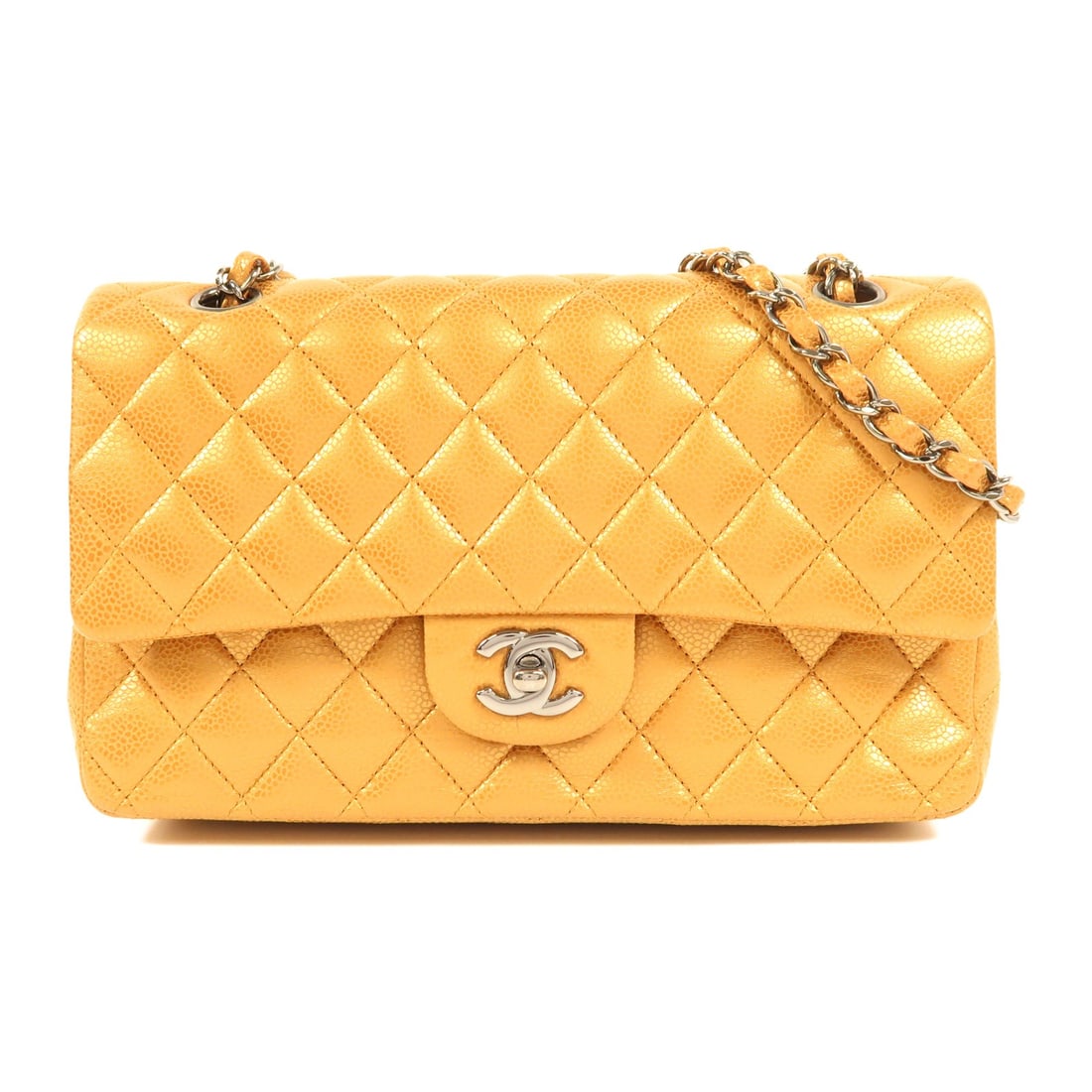 CHANEL Classic 25 CC Shoulder Bag Gold Calfskin Chain Strap: CHANEL Classic 25 CC Shoulder Bag Gold Calfskin Chain Strap CHANEL CC Classic 25 Chain Shoulder Bag in calfskin leather with a gold exterior and gold frame color. Made in France, this women's shoulder