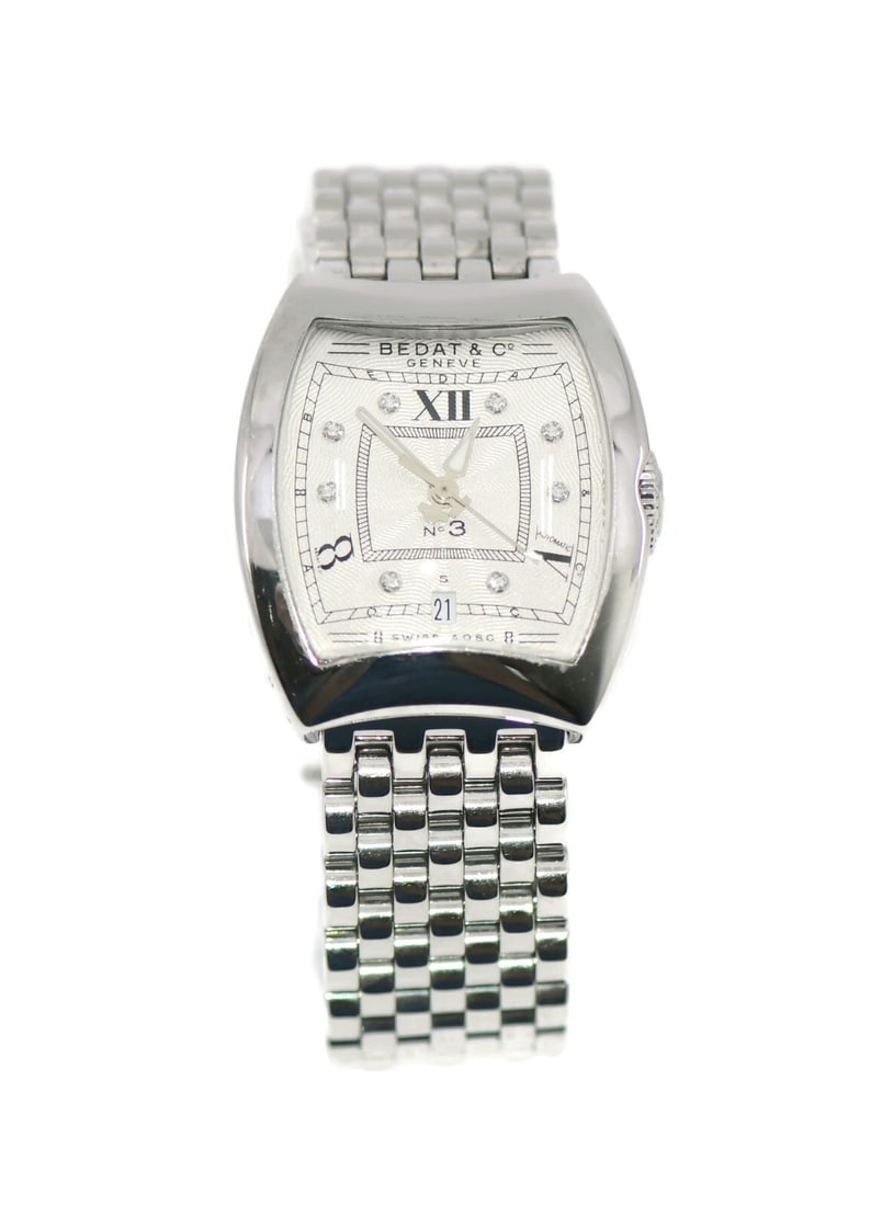 Bedat & Co No 3 Diamond Bezel Stainless Steel Watch Ref 314: Bedat & Co No 3 Diamond Bezel Stainless Steel Watch Ref 314 Discover the elegance of the Bedat & Co No 3 Diamond Stainless Steel Watch. This exquisite wristwatch features a durable stainless steel cas