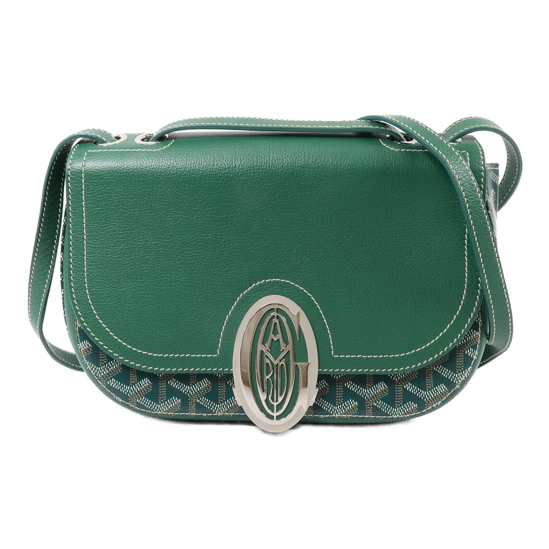 Goyard Sac 233 PM Green Coated Canvas 2 Way Bag: Goyard Sac 233 PM Green Coated Canvas 2 Way Bag This GOYARD SHW SAC 233 PM is a 2-way shoulder bag made from PVC coated canvas in green. It features an open exterior pocket and two open interior pocke