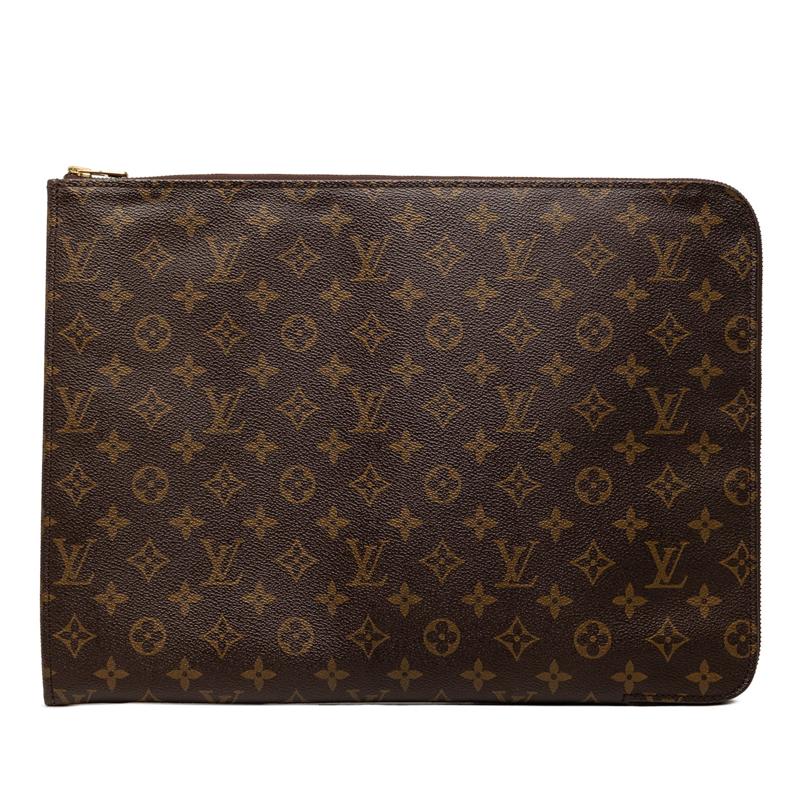 Louis Vuitton Monogram Poche Documents zip portfolio bag: Louis Vuitton Monogram Poche Documents zip portfolio bag A Louis Vuitton Monogram Poche Documents Portfolio bag in brown monogram canvas with a zip-around closure. It is made in France and has a fabri