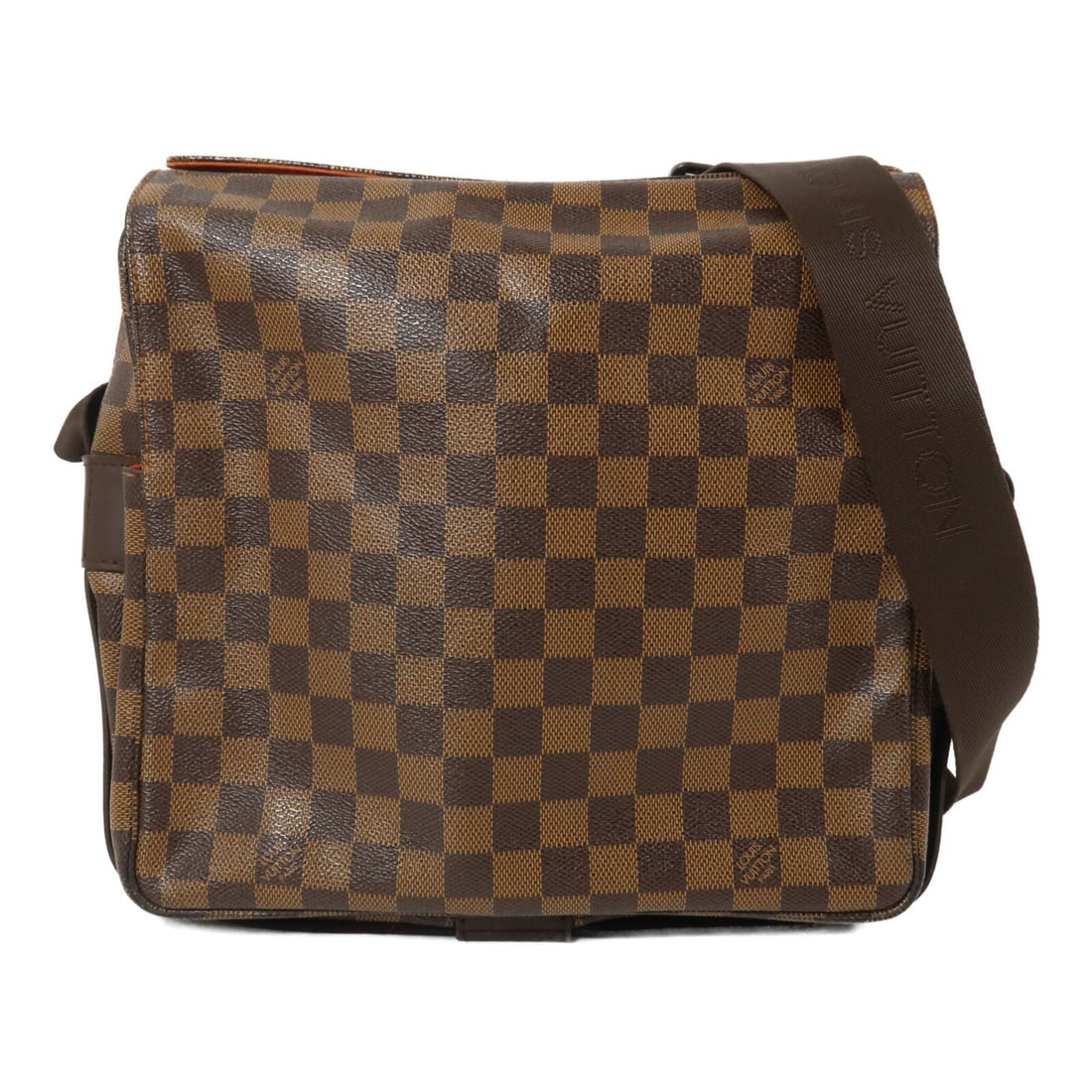 Louis Vuitton Naviglio N45255 Damier Brown Shoulder Bag: Louis Vuitton Naviglio N45255 Damier Brown Shoulder Bag Louis Vuitton Naviglio shoulder messenger bag in brown Damier PVC coated canvas. This men's bag features an adjustable shoulder strap, exterior 