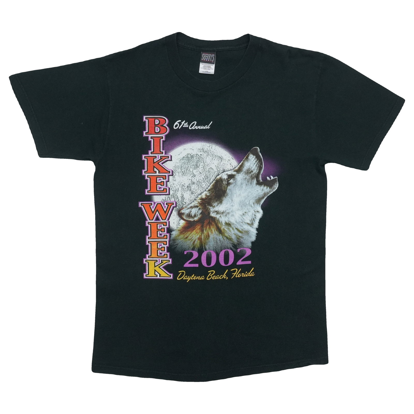 Vintage 2002 Daytona Beach Bike Week Black Cotton T Shirt Large: Vintage 2002 Daytona Beach Bike Week Black Cotton T Shirt Large Authentic vintage 2002 Bike Week Daytona Beach shirt from the 2000s. This original single-stitch T-shirt features front and back graphic