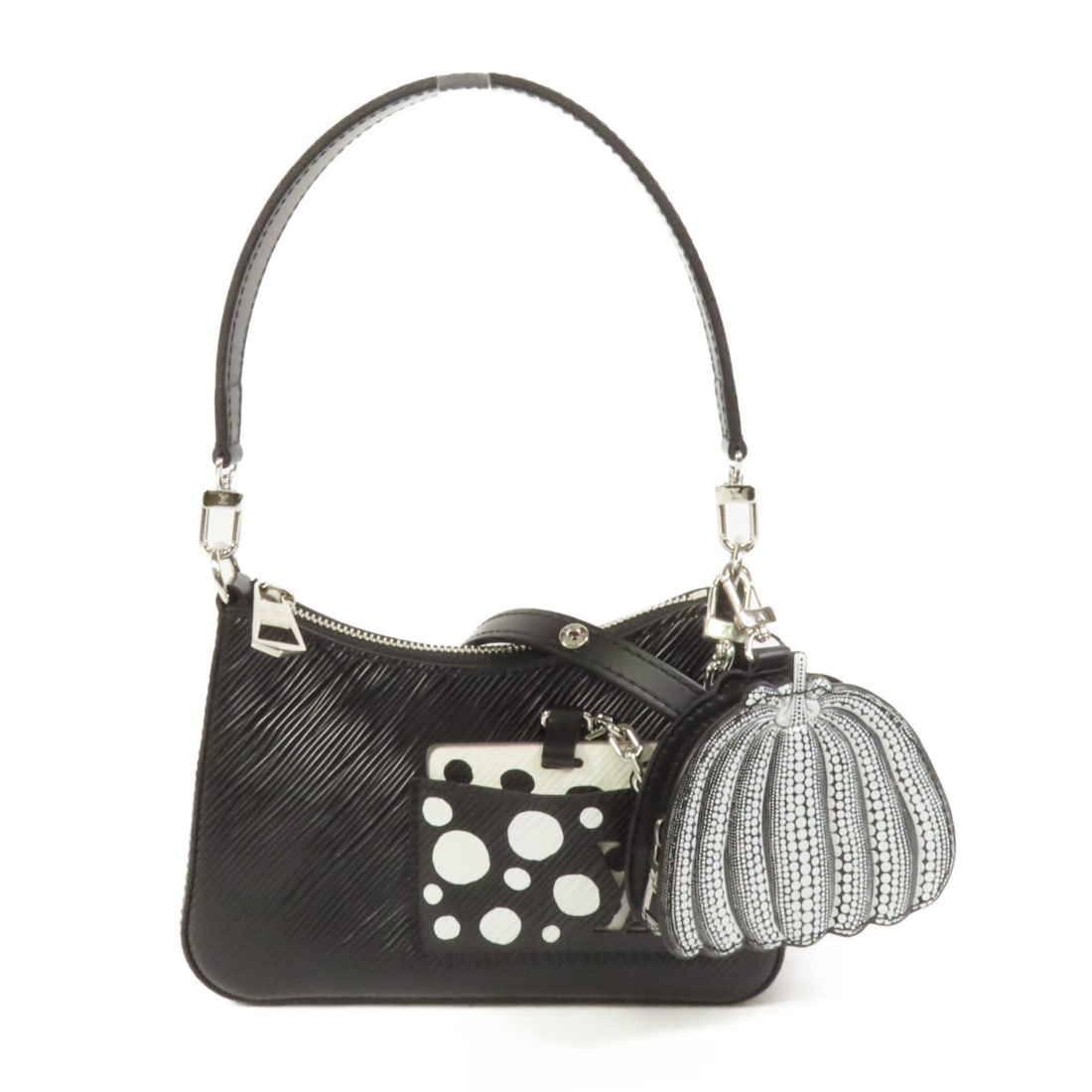 Louis Vuitton Marellini M21703 Womens 2 Way Epi Calfskin Bag: Louis Vuitton Marellini M21703 Womens 2 Way Epi Calfskin Bag Louis Vuitton LV x YK Marellini 2 Way Shoulder Handbag, model M21703, in black. Made from Epi and calfskin (cowhide), this women's bag feat