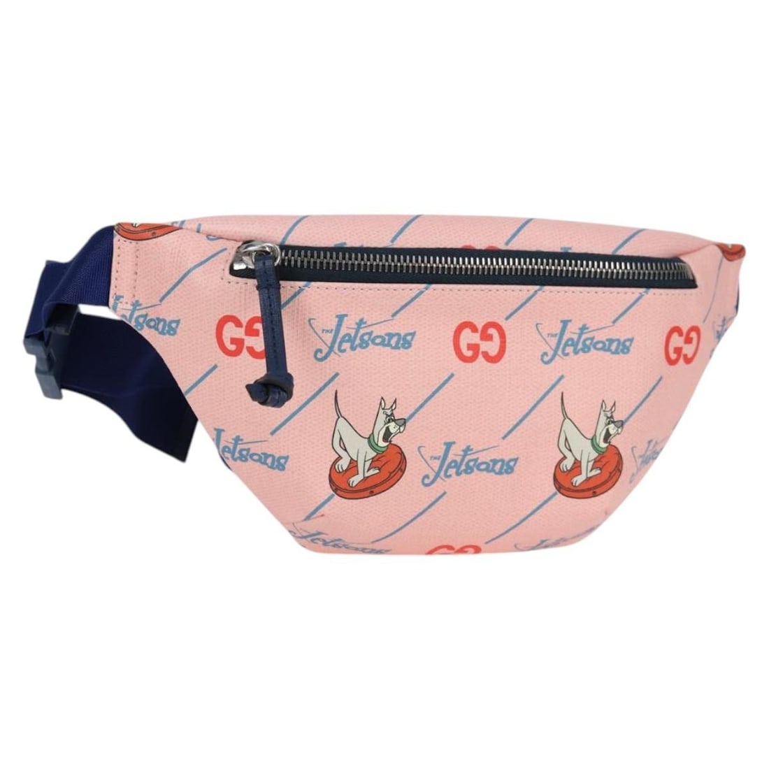 GUCCI 502095 The Jetsons pink PVC leather body bag: GUCCI 502095 The Jetsons pink PVC leather body bag A GUCCI children's body bag in pink PVC leather, from the 502095 product line and made in Italy. It comes with a dust bag and features a compact silh